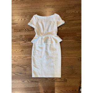 Authentic Burberry London Soft Tailoring Peplum Dress — White | US 6
